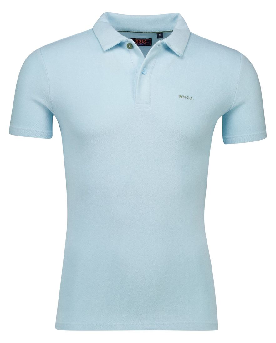 NZA polo lichtblauw katoen korte mouw