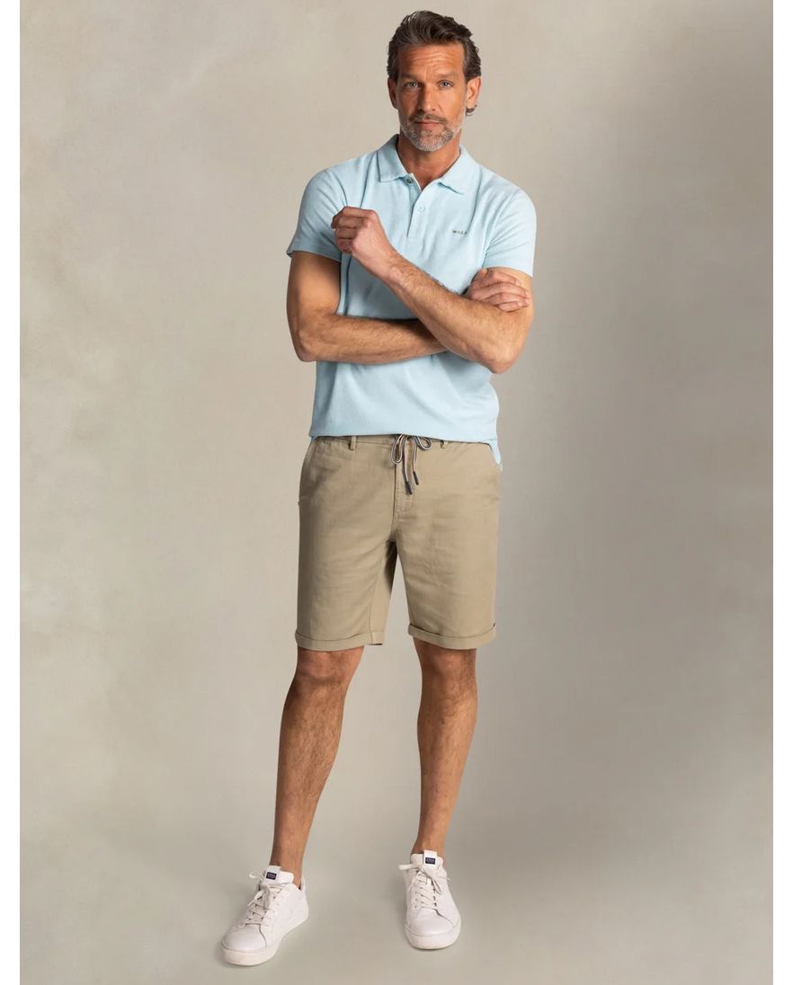 NZA polo lichtblauw katoen korte mouw