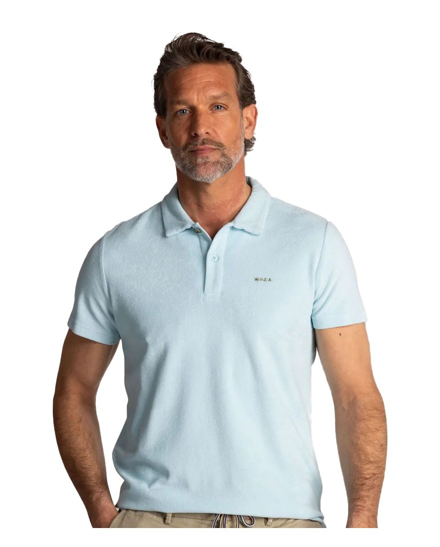 NZA polo lichtblauw katoen korte mouw