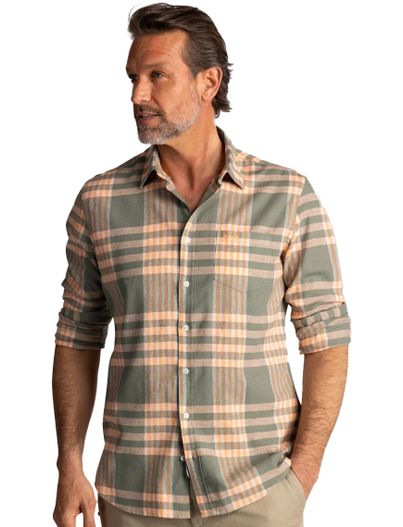 New Zealand NZA overhemd groen linnen button-down