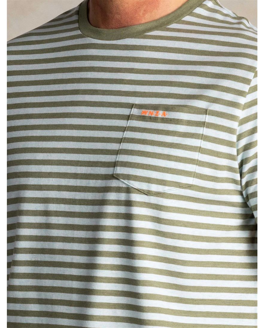 New Zealand t-shirt groen gestreept