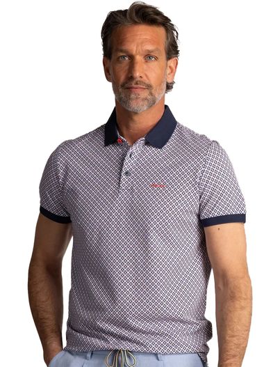 New Zealand NZA polo blauw geprint katoen