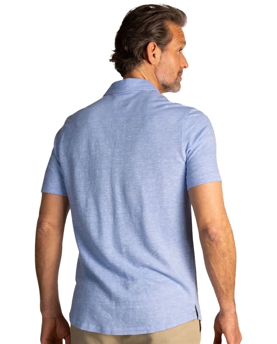 NZA overhemd korte mouw blauw effen