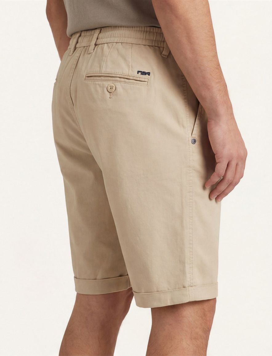 NZA bermuda bruin regular fit effen