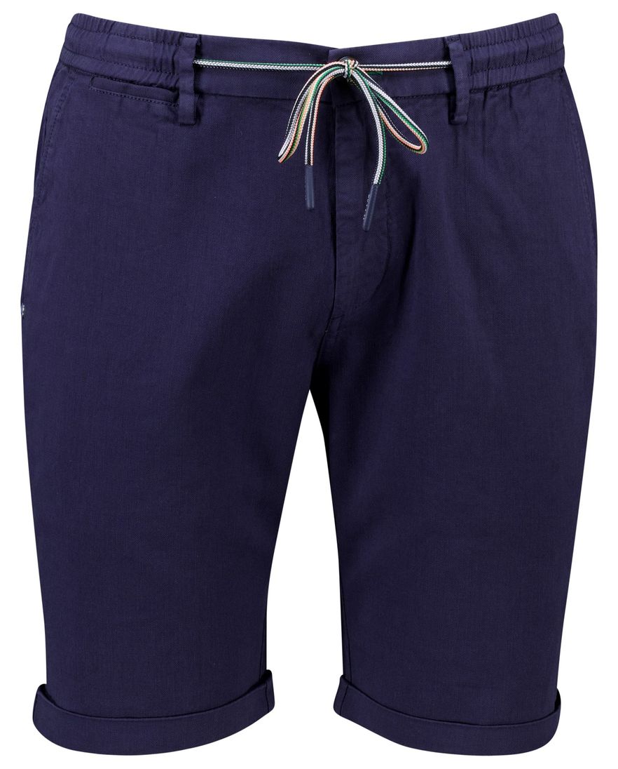 Nza the bankers korte broek effen donkerblauw normale fit
