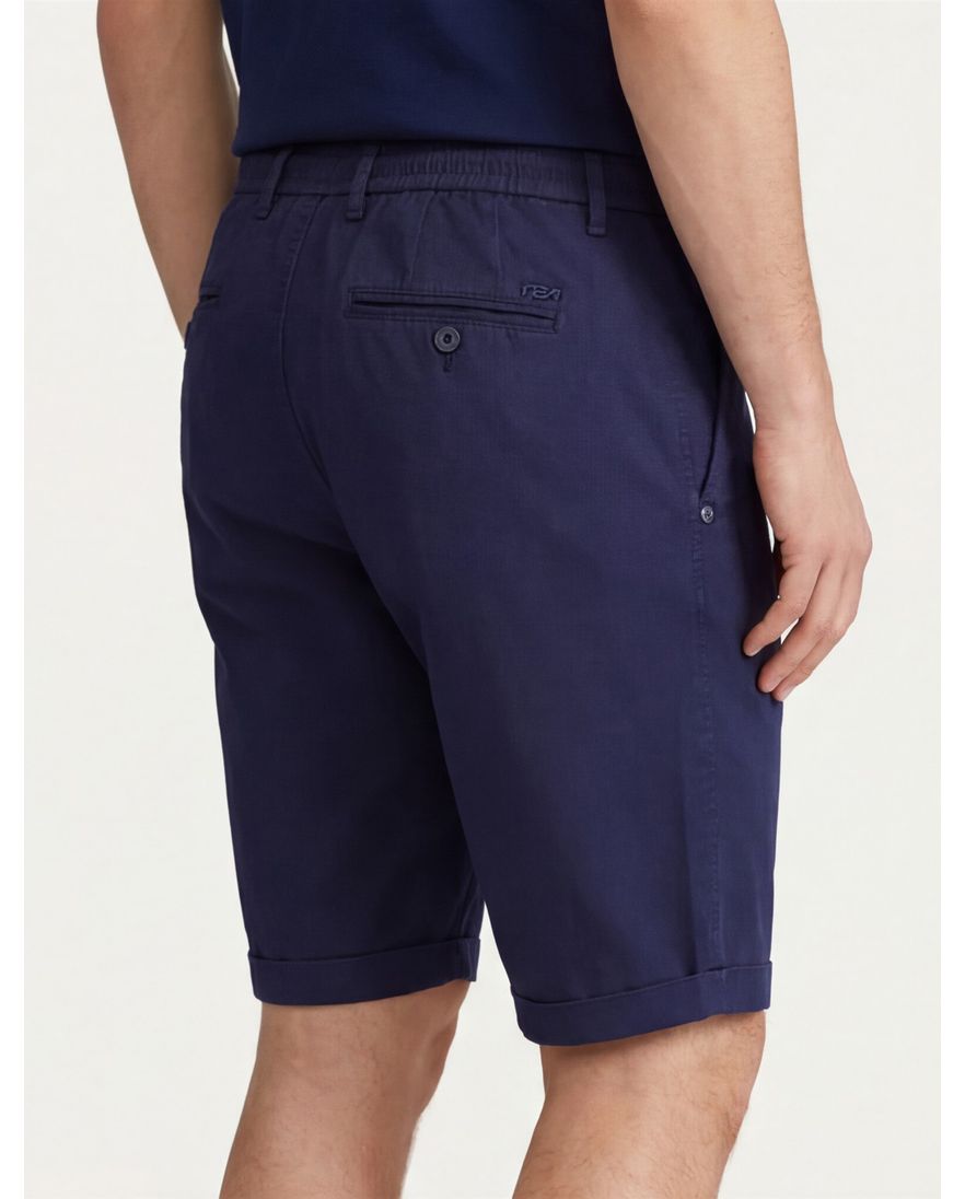 Nza the bankers korte broek effen donkerblauw normale fit