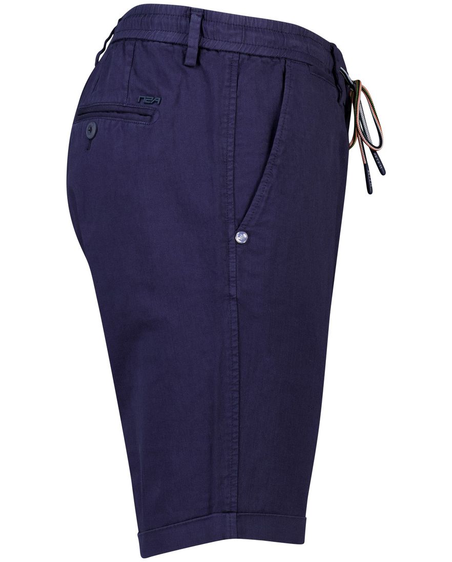 Nza the bankers korte broek effen donkerblauw normale fit