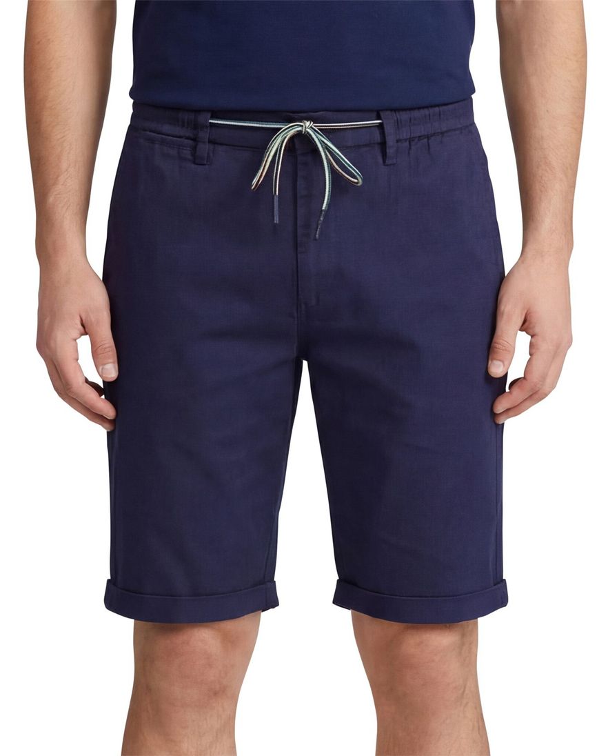 Nza the bankers korte broek effen donkerblauw normale fit