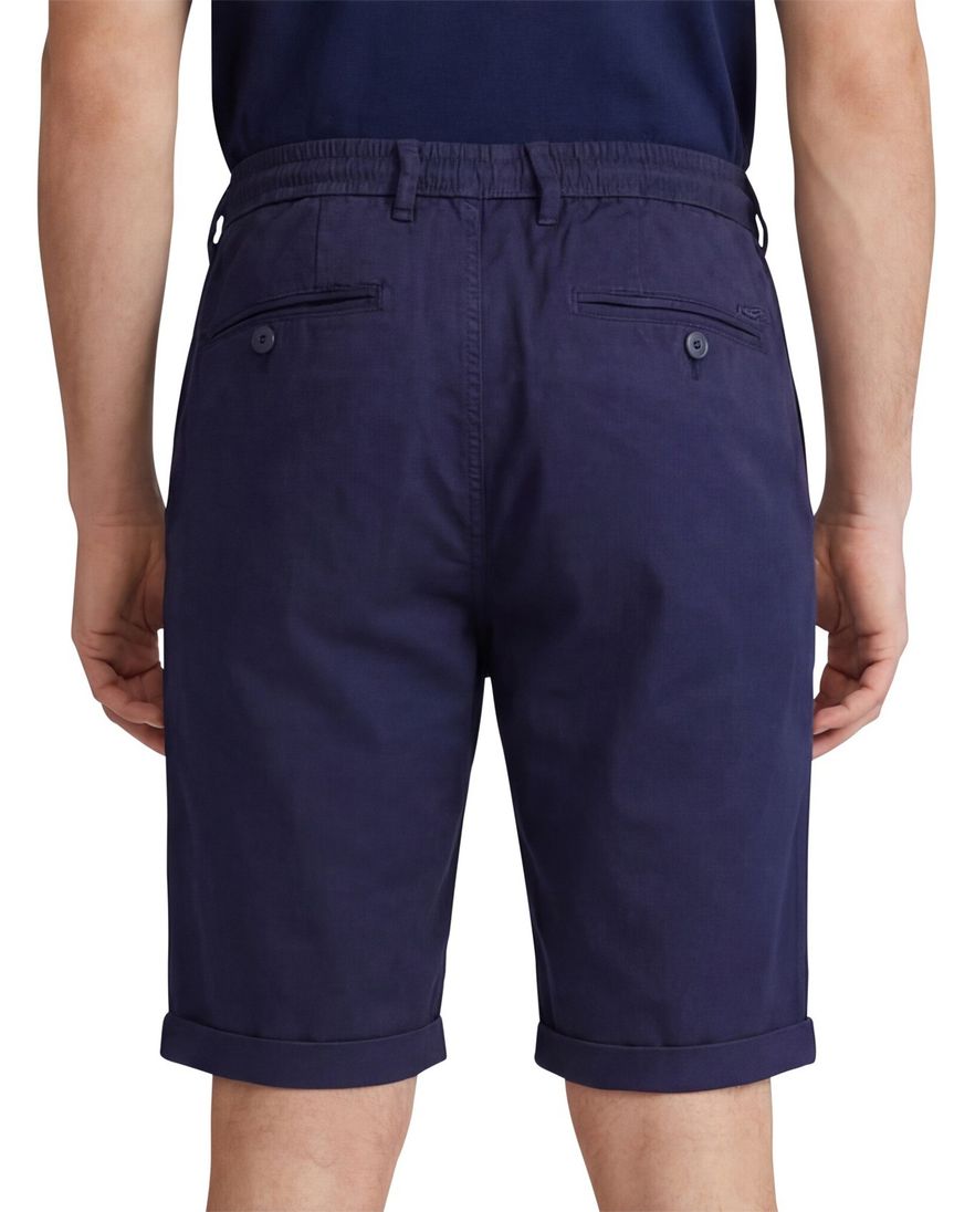 Nza the bankers korte broek effen donkerblauw normale fit