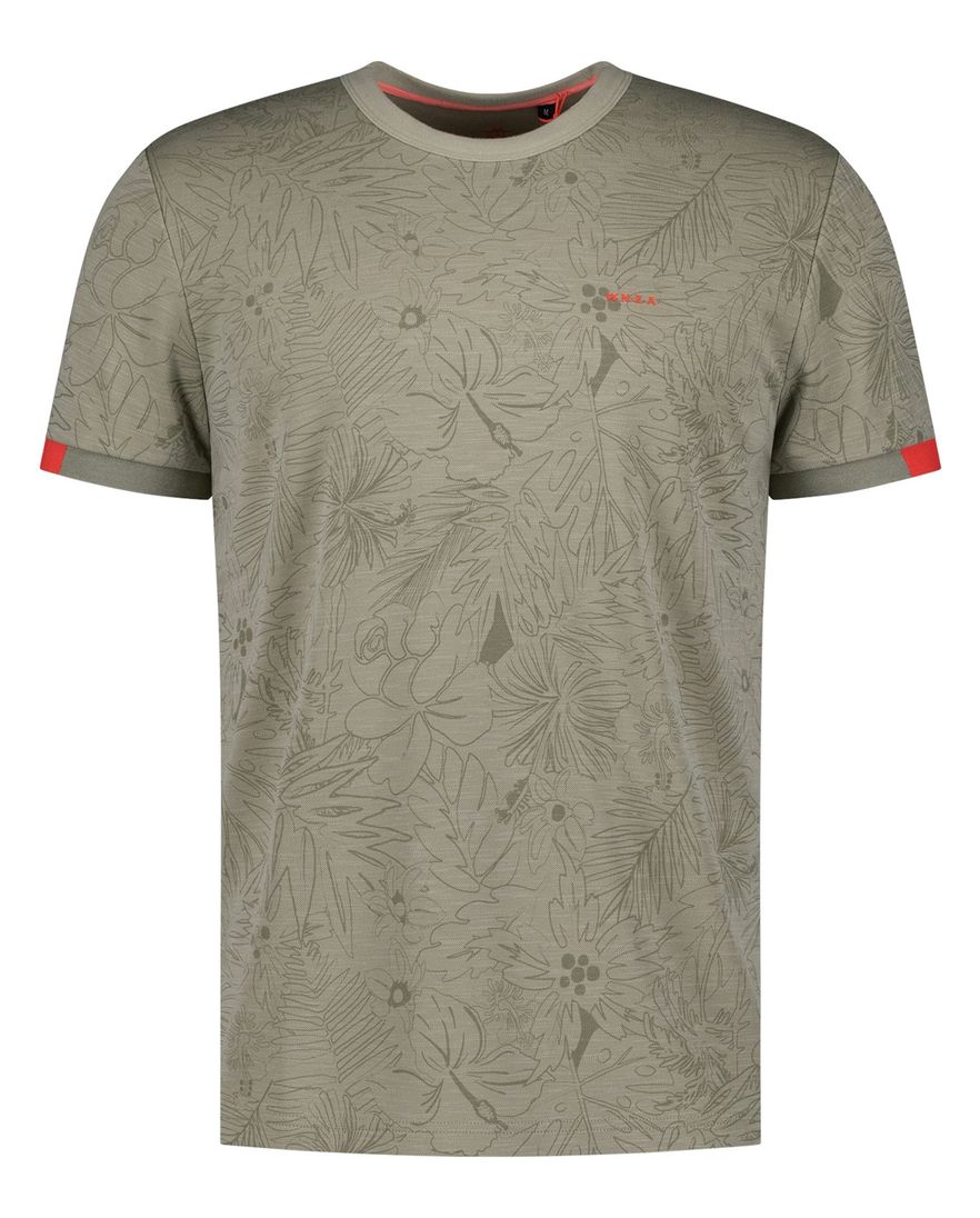 New Zealand t-shirt groen met bladprint