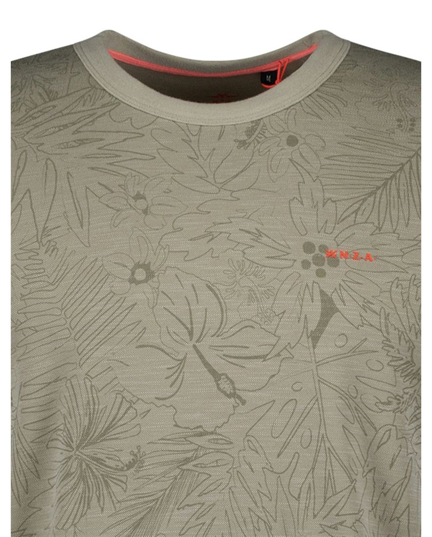 New Zealand t-shirt groen met bladprint