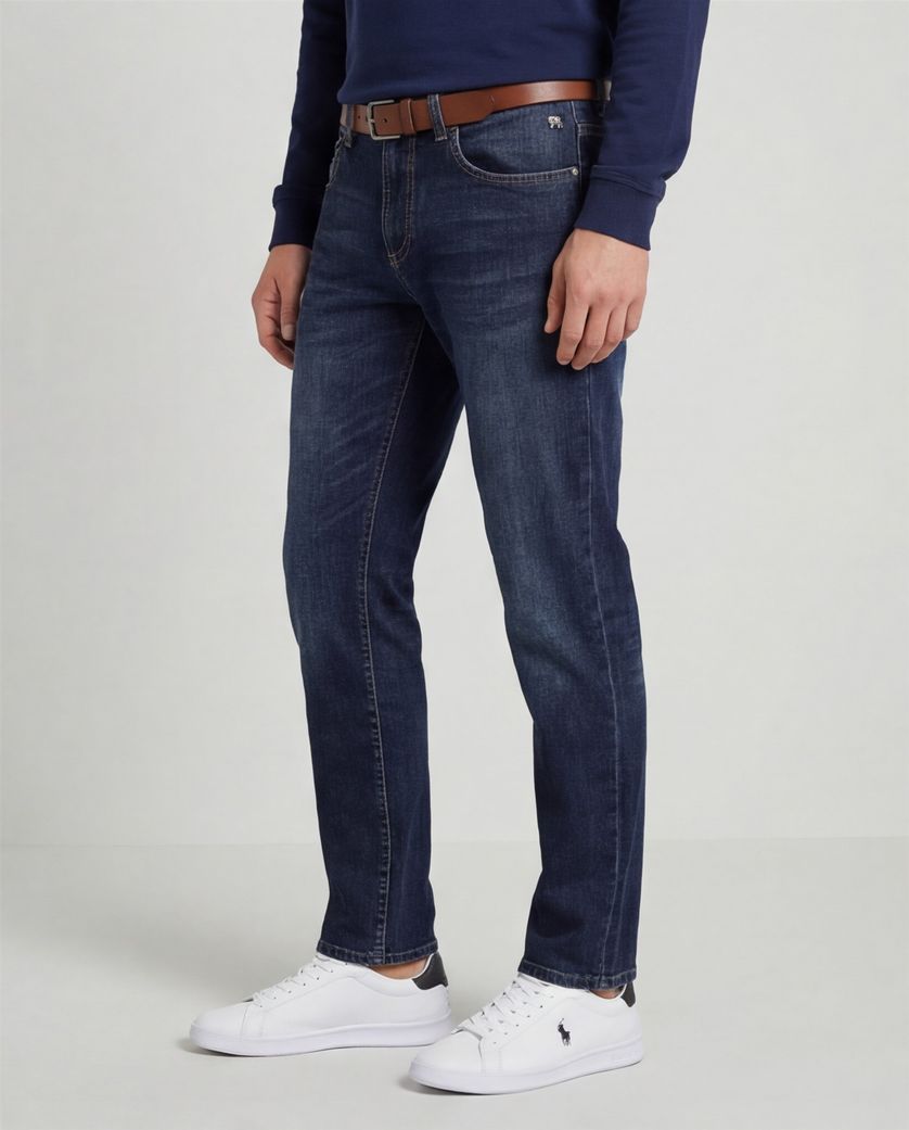 Pantalon Camel Active 5-pocket Big & Tall Donkerblauw spijker