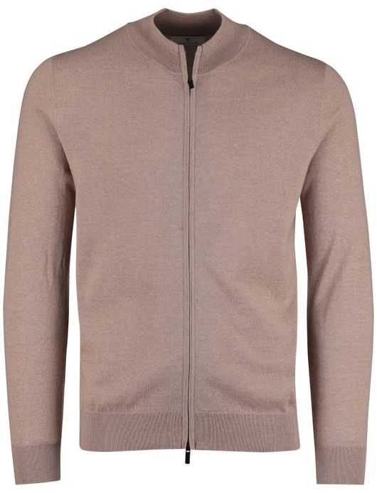 Thomas Maine Vest Beige ronde hals merinowol