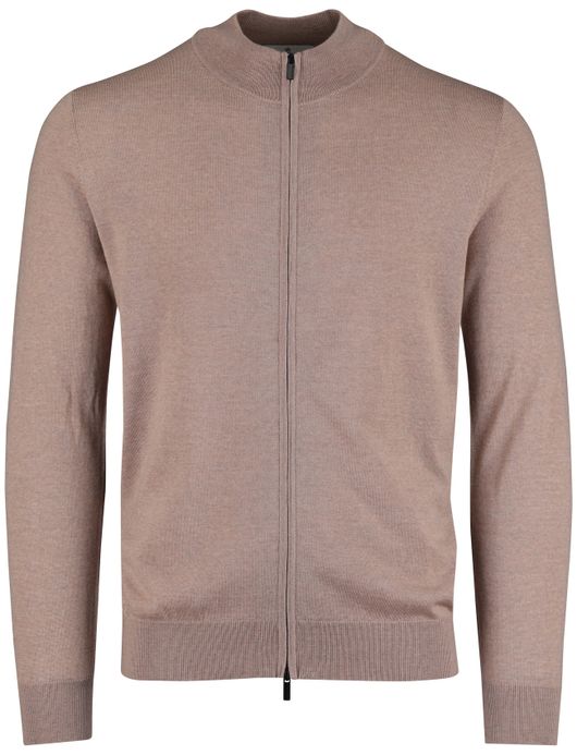 Thomas Maine Vest Beige ronde hals merinowol