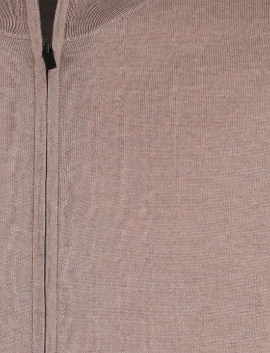 Thomas Maine Vest Beige ronde hals merinowol