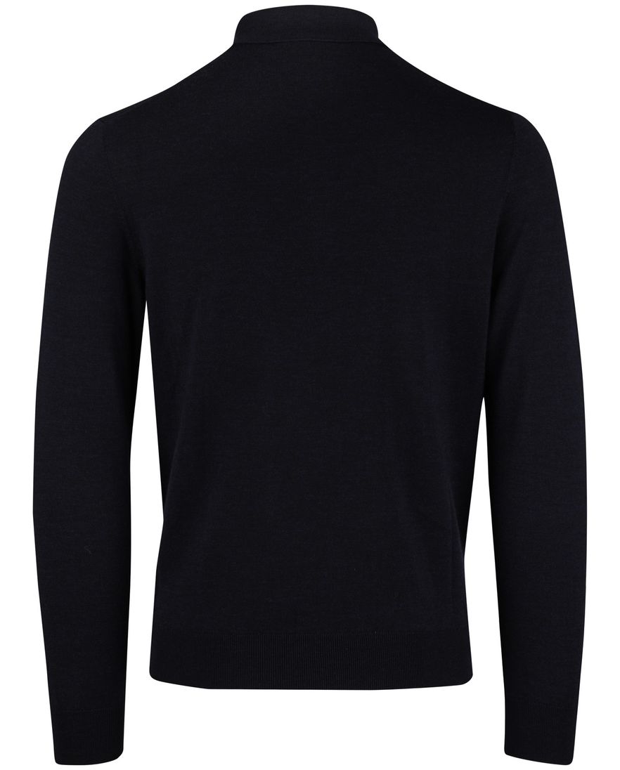 Thomas Maine navy trui effen merinowol normale fit