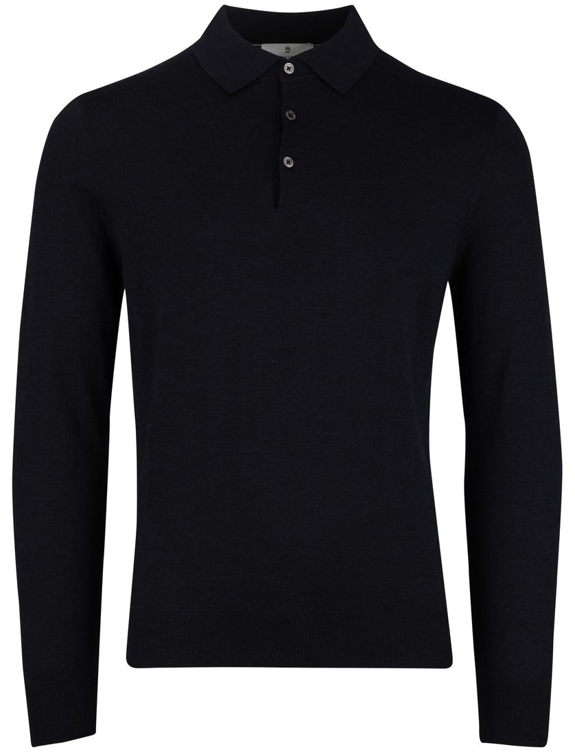 Thomas Maine navy trui merinowol effen normale fit