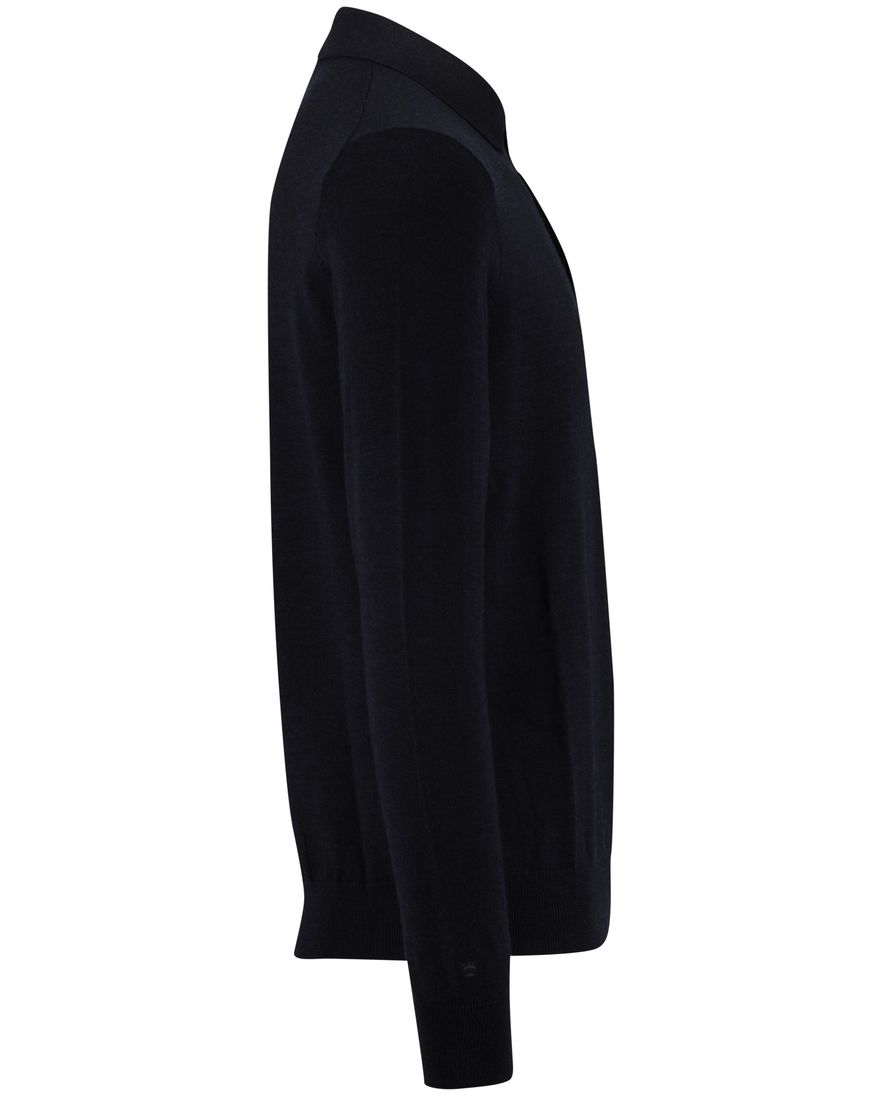 Thomas Maine navy trui effen merinowol normale fit