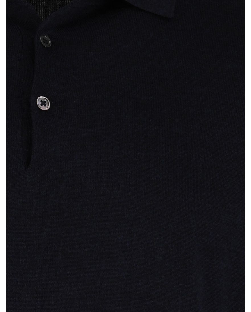 Thomas Maine navy trui effen merinowol normale fit