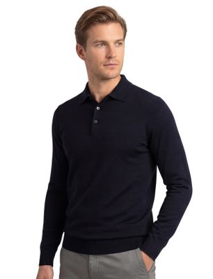 Thomas Maine Thomas Maine navy trui merinowol effen normale fit