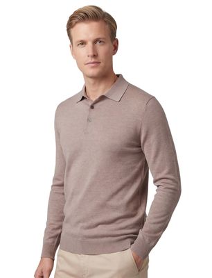 Thomas Maine Thomas Maine trui effen beige normale fit katoen