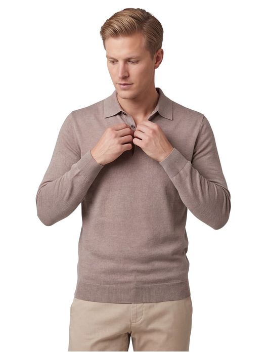 Thomas Maine 3-knoops polo beige