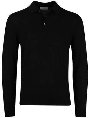 Thomas Maine Thomas Maine trui zwart merinowol effen normale fit