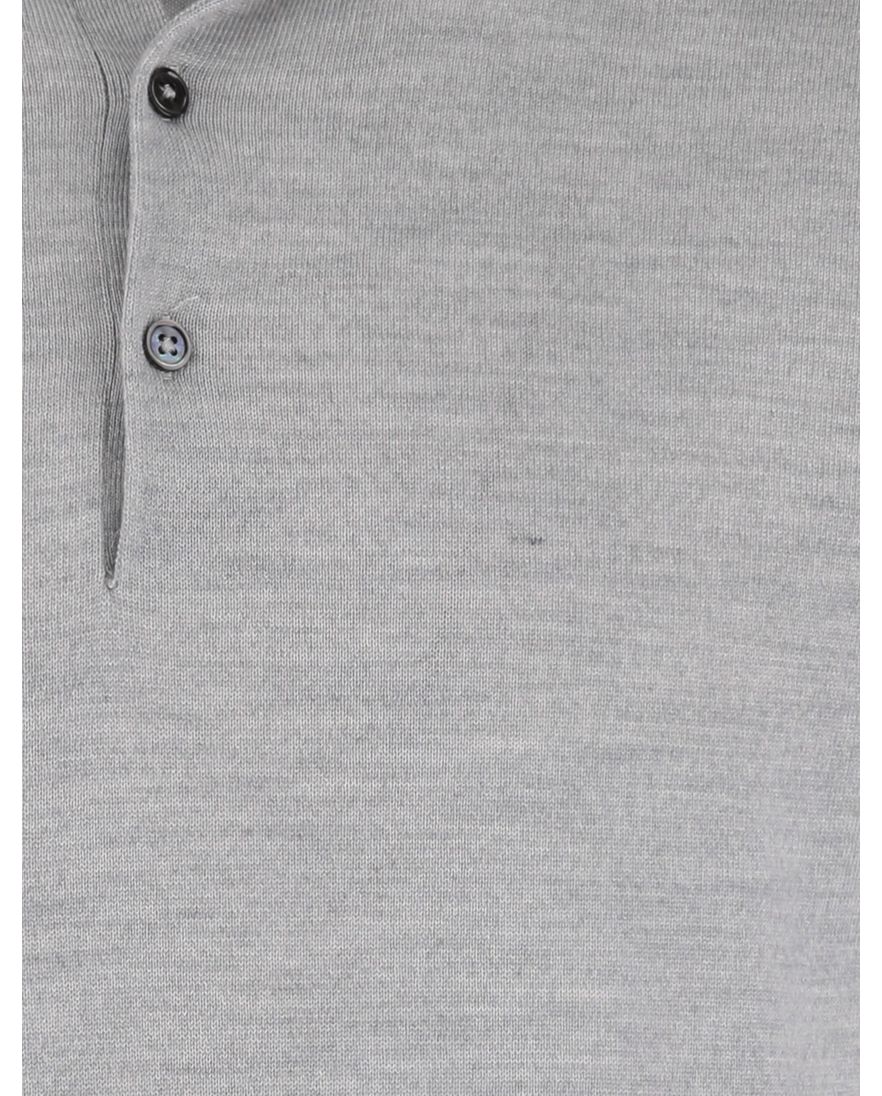 Thomas Maine trui effen grijs merinowol knopen