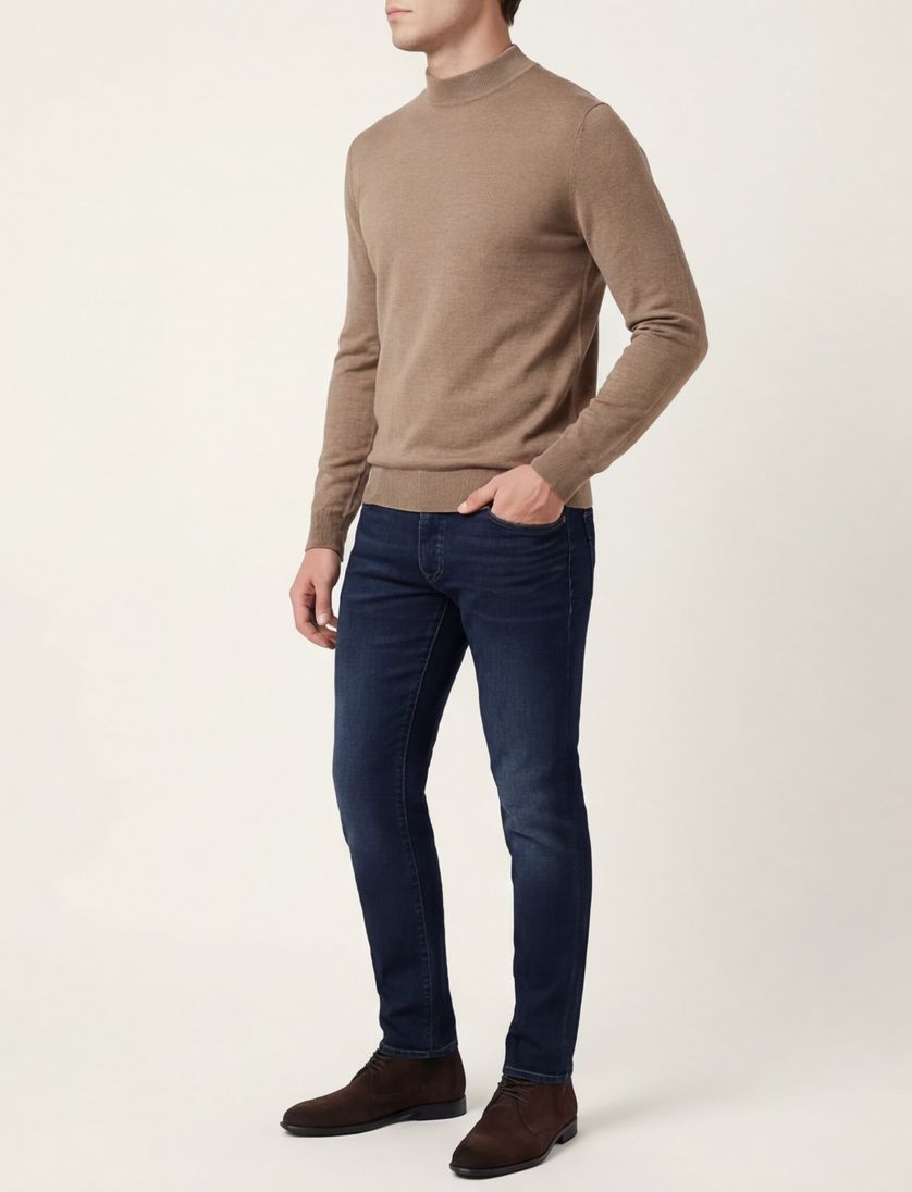 Thomas Maine pullover turtleneck lichtbruin