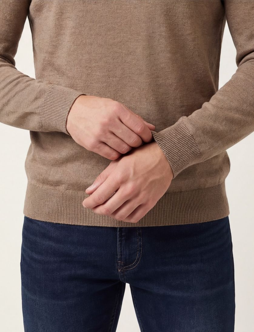 Thomas Maine pullover turtleneck lichtbruin