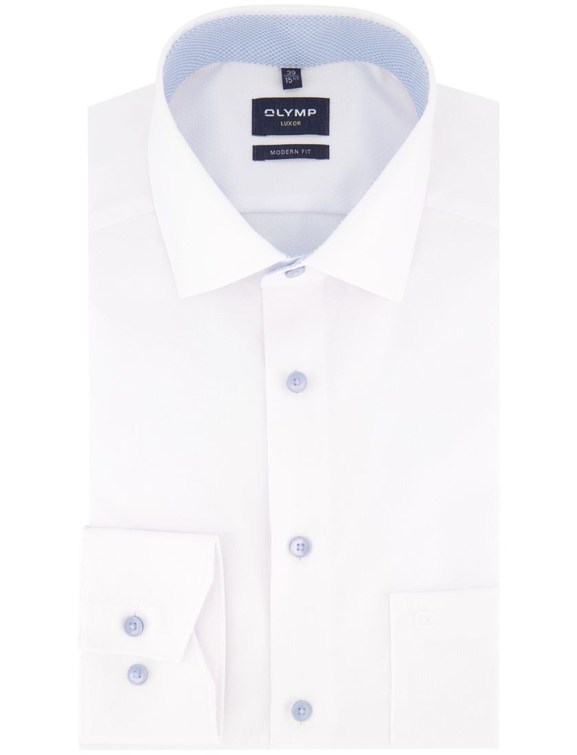 Overhemd Olymp Luxor Modern Fit wit met borstzak