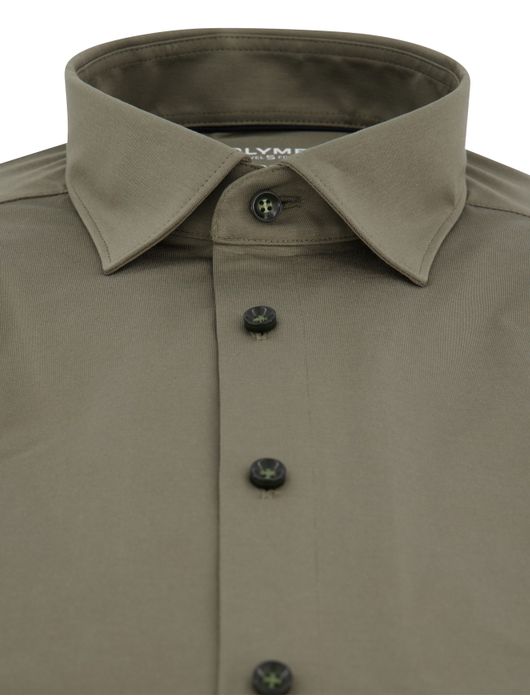 overhemd korte mouw khaki Olymp Level Five body fit