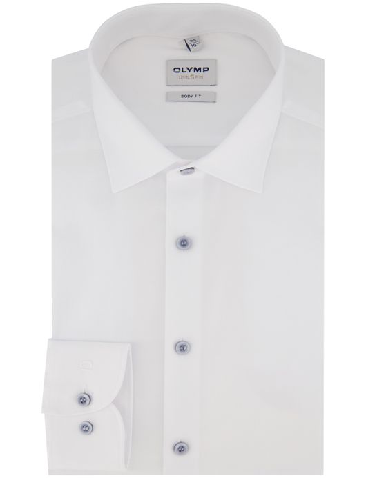 Olymp Level 5 Five overhemd spierwit Body Fit effen katoen