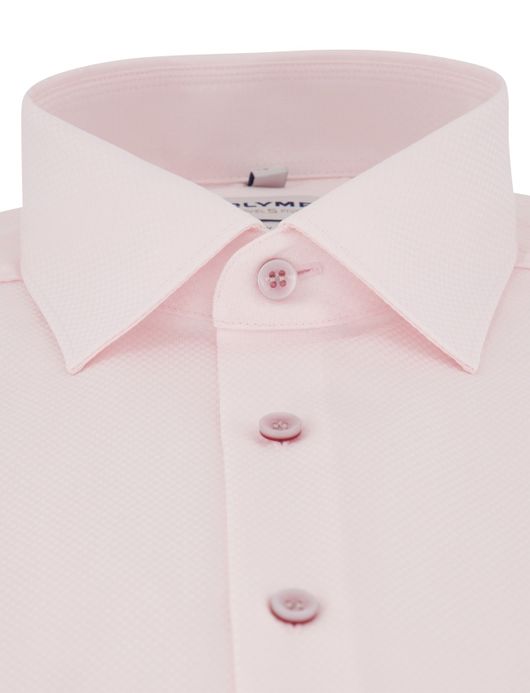Olymp Level 5 Five overhemd effen lichtroze katoen Body Fit