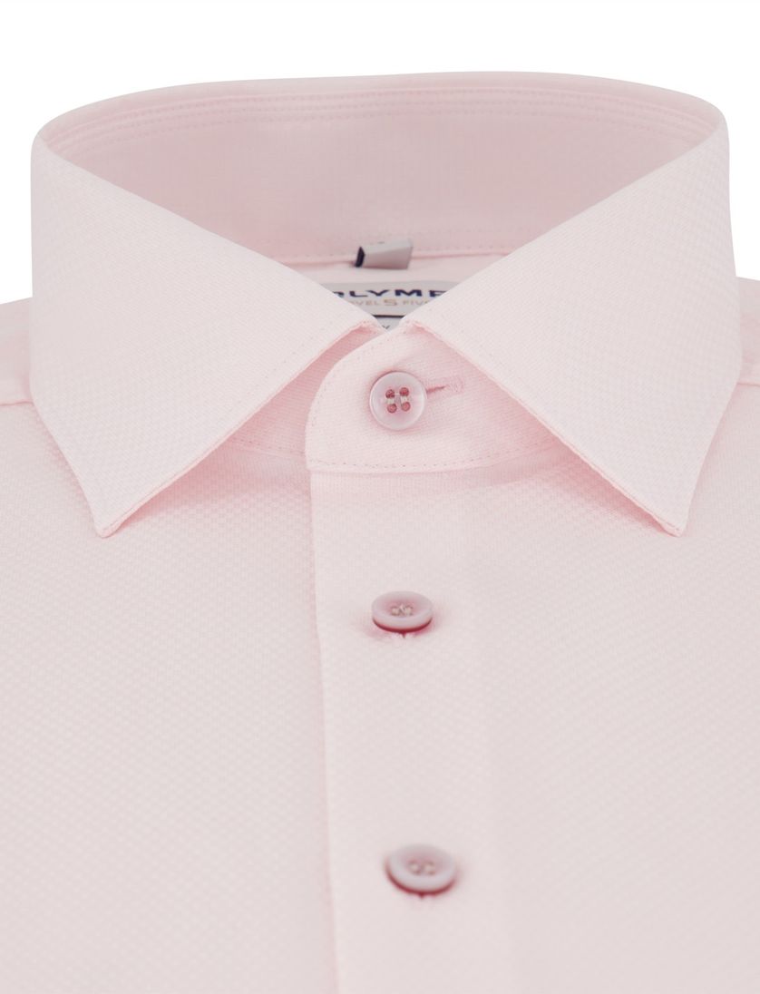 Olymp Level 5 Five overhemd katoen Body Fit effen lichtroze