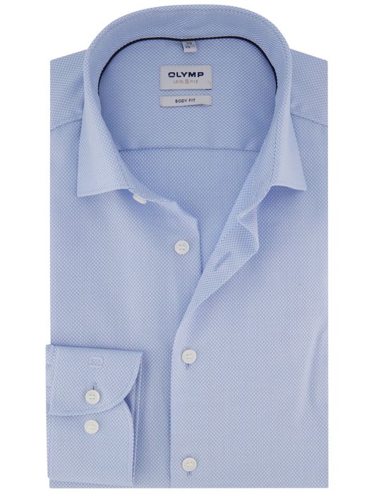 Olymp lange mouw overhemd blauw body fit
