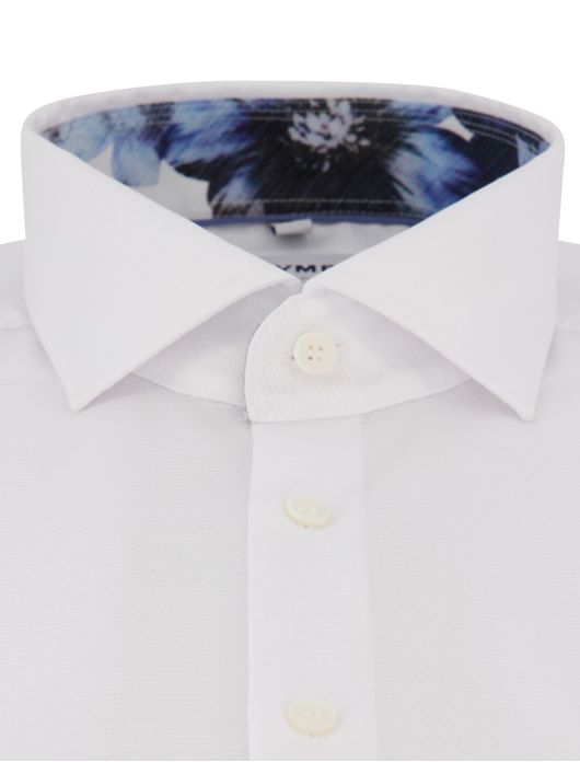 Olymp overhemd korte mouw effen wit body fit