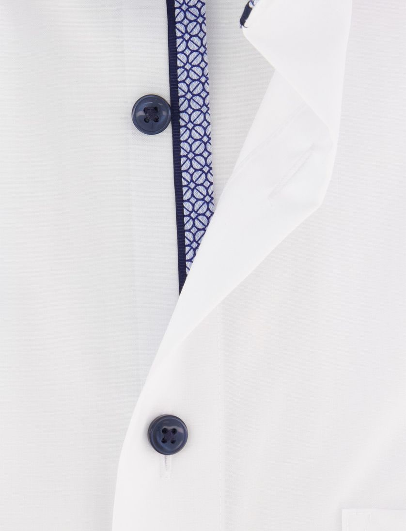 katoenen overhemd korte mouw Olymp wijde fit effen wit