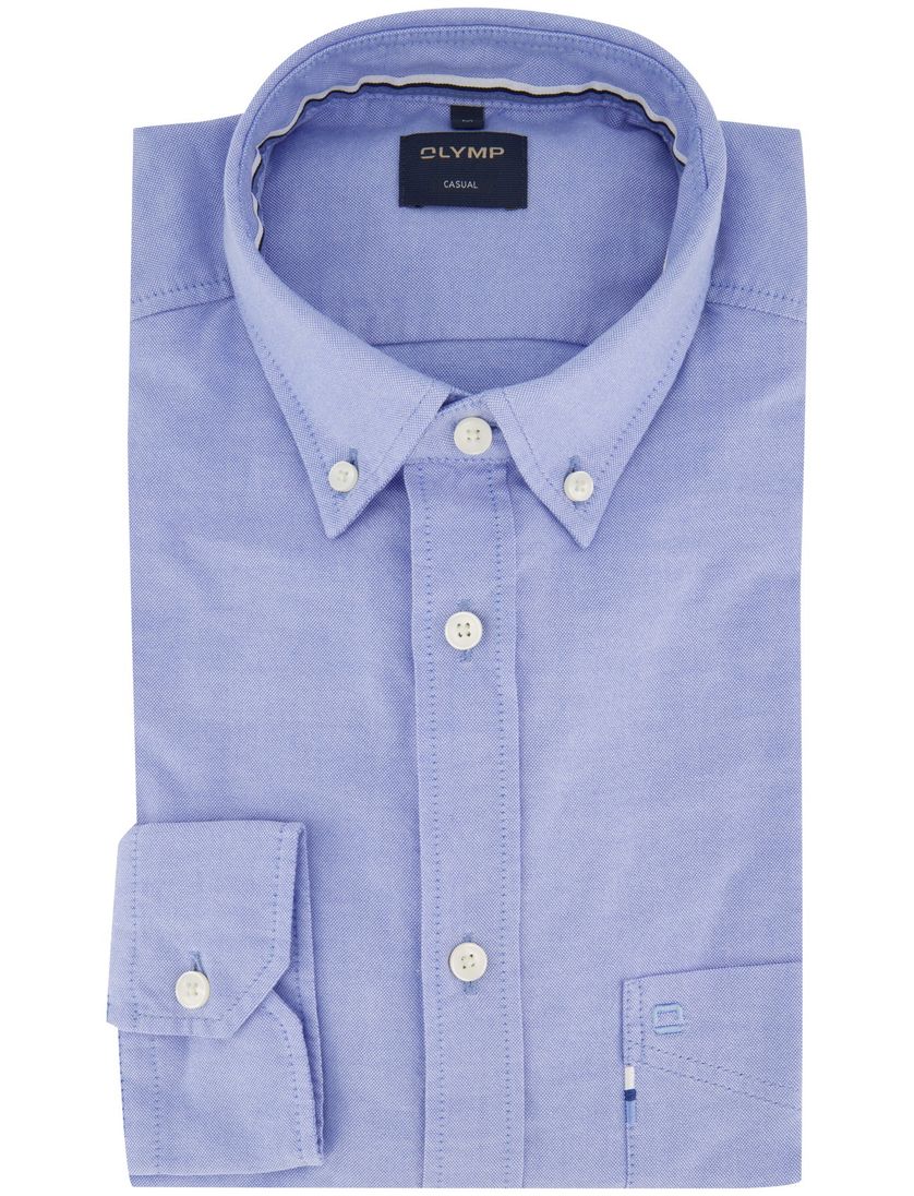 Olymp overhemd lichtblauw casual met borstzak