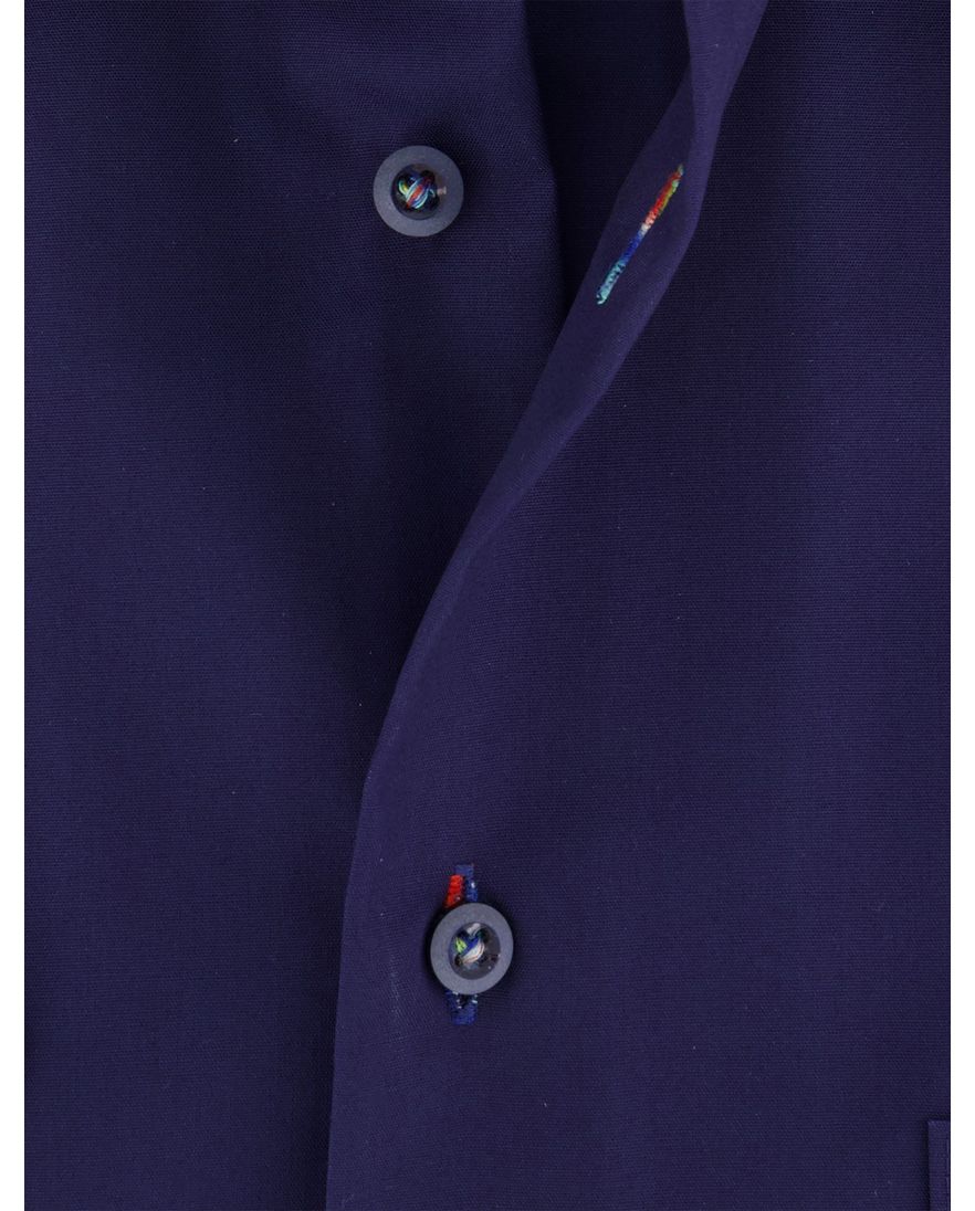 Eterna overhemd donkerblauw normale fit katoen