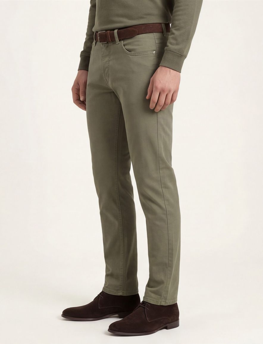 Pierre Cardin 5-p broek effen bruin katoen