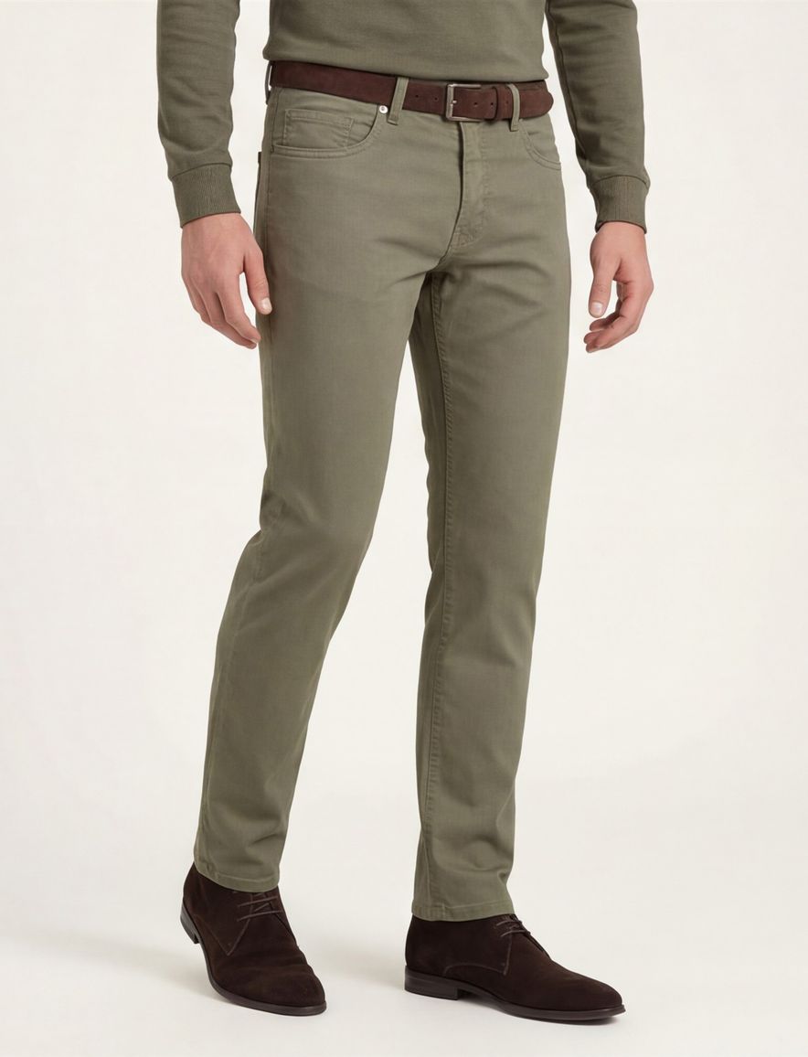 Pierre Cardin 5-p broek effen bruin katoen