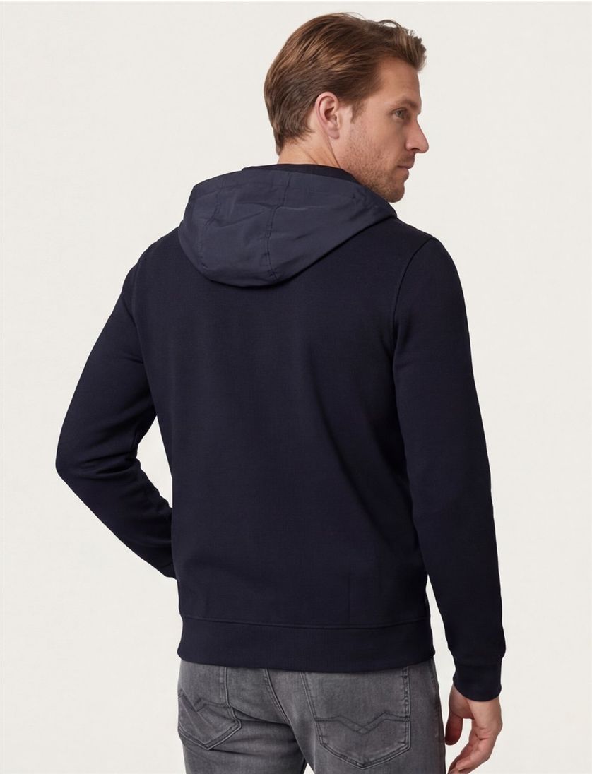 Hoodie rits Aeronautica Militare zwart effen