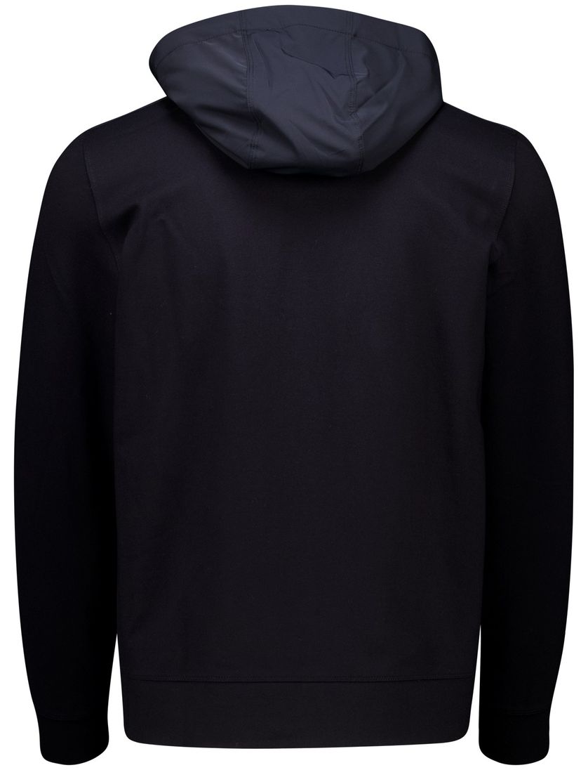 Hoodie rits Aeronautica Militare zwart effen