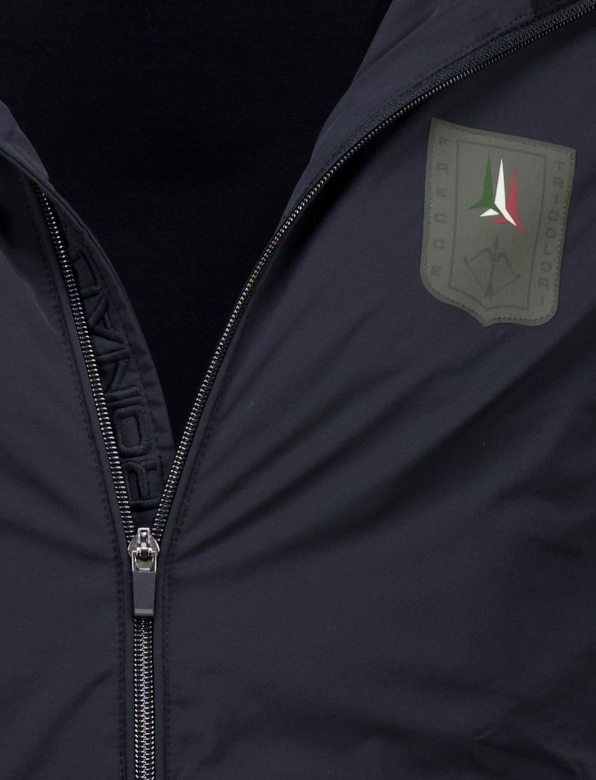 Hoodie rits Aeronautica Militare zwart effen