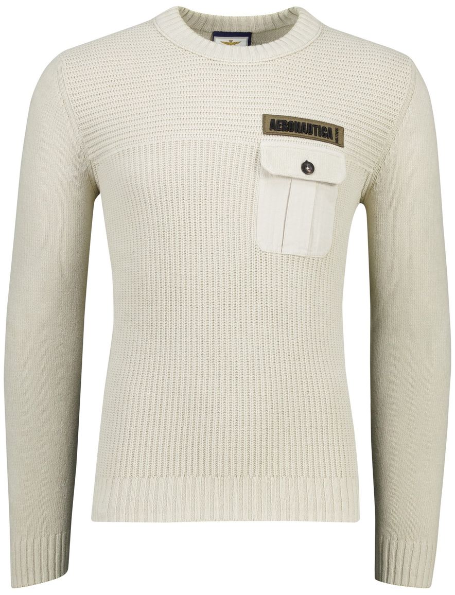 Aeronautica Militare trui gebreid beige