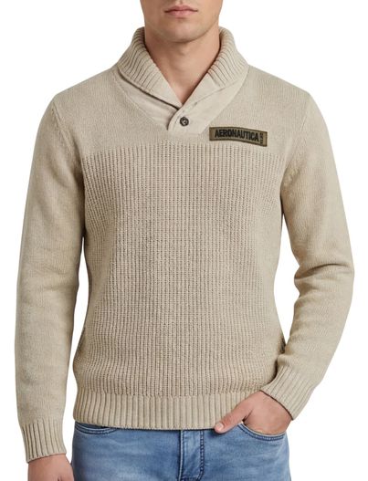 Aeronautica Militare Aeronautica Militare katoenen trui beige gebreid