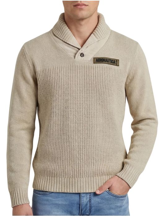 Aeronautica Militare trui beige gebreid