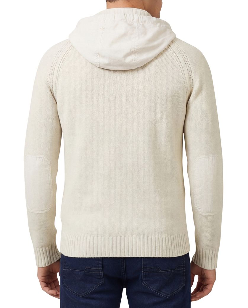 katoenen vest Aeronautica Militare creme effen normale fit