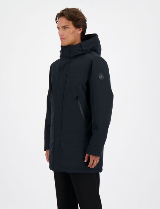 Airforce winterjas effen donkerblauw normale fit